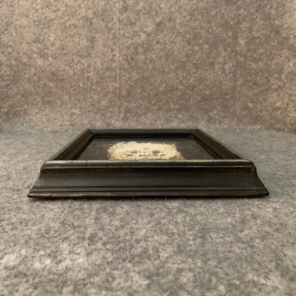 Vintage 3D Paper Snowy Owl Art Wood Frame shadow box - Picture 6 of 7